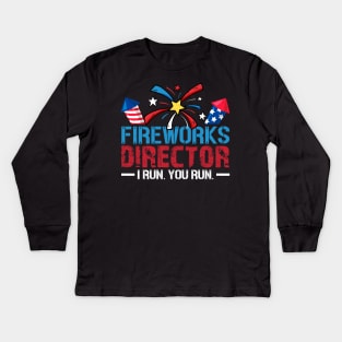 4th of July Fireworks Director Kids Long Sleeve T-Shirt